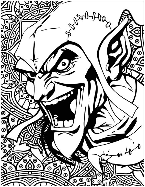 Marvel villains Green Goblin - Books Adult Coloring Pages