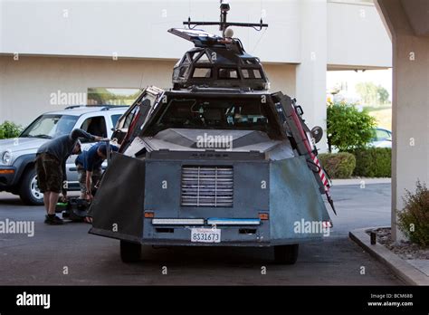 The TIV 2 or Tornado Intercept Vehicle 2 is parked in a parking lot in ...