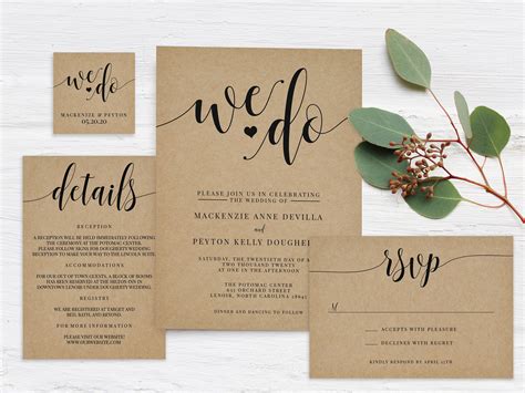 Printable Rustic Wedding Invitations
