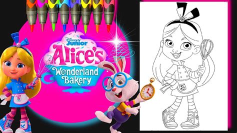 Coloring Alice | Disney Jr. Alice’s Wonderland Bakery - YouTube