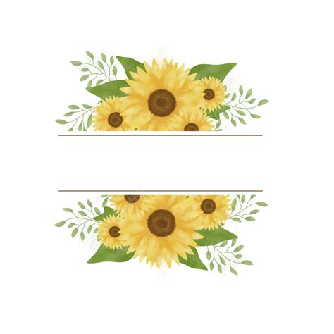 Sunflower Wedding Invitation PNG Transparent, Sunflower Watercolor Wedding Invitation And White ...