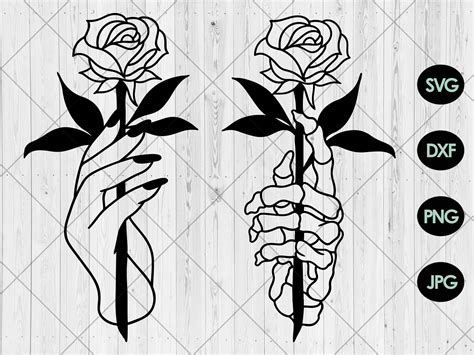 Skeleton Hand With Rose Temporary Tattoo | ubicaciondepersonas.cdmx.gob.mx