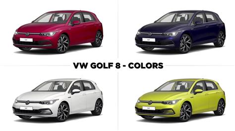 VW GOLF 8 COLORS - Detailed Comparison - YouTube