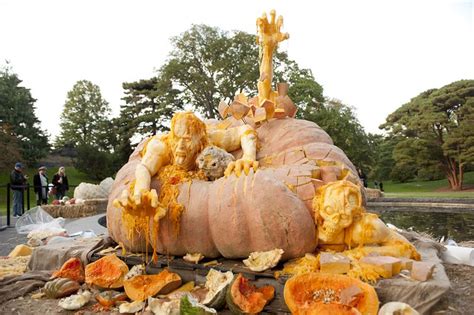 Ray Villafane Carves the World's Heaviest Pumpkins Into Zombies