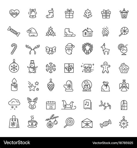 Small christmas icons set Royalty Free Vector Image