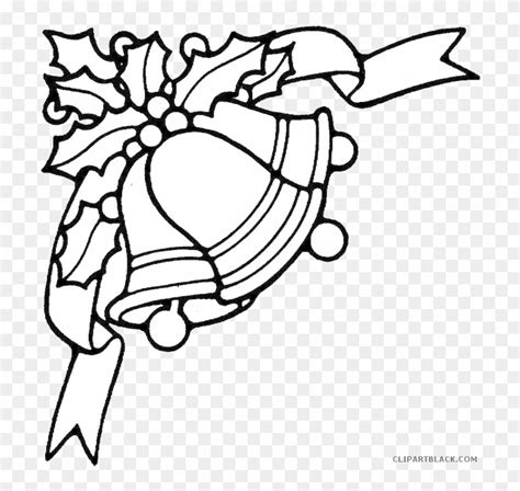 Christmas Bell Outline Tools Free Black White Clipart - Christmas Bells Coloring Pages - Free ...