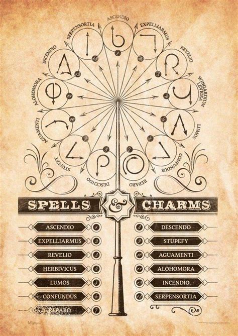 Fleur De Lis Living 'Harry Potter Spells and Charms' - Unframed Graphic Art Print on Plastic ...