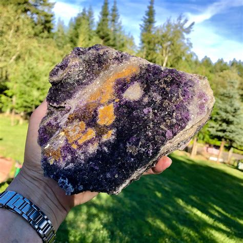 2.78 lbs Large Purple Double Sided Fluorite Crystal Cluster Mineral Display Specimen