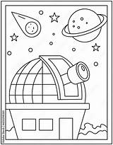 Observatory coloring Page Vector In Outline Style Stock  Adobe sketch template