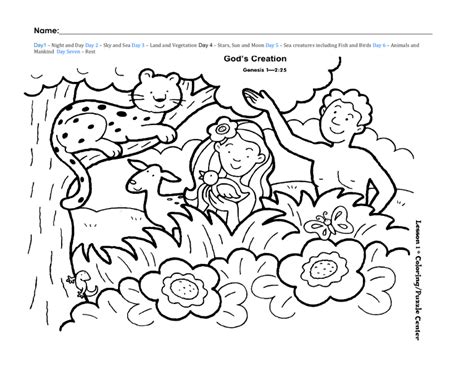 God's creation coloring page