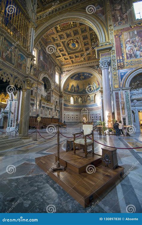 Interior of Archbasilica of St. John Lateran Editorial Image - Image of ...