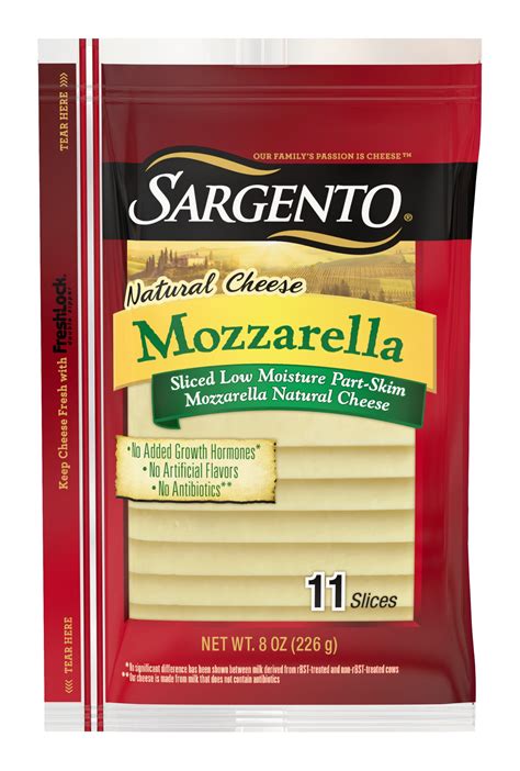 Sargento® Sliced Mozzarella Natural Cheese, 11 Slices - Walmart.com - Walmart.com