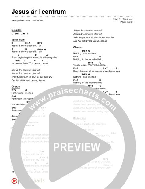 Jesus är i centrum (Jesus At The Center) Chords PDF () - PraiseCharts