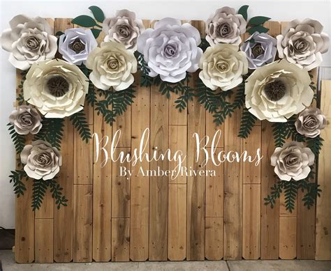 Rustic Wedding Paper Flower Backdrop Neutral with a hint of blush #PhotoWall #Pape… | Flower ...