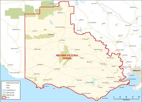 Western Victoria Primary Health Network (PHN) map – topographic | Australian Government ...