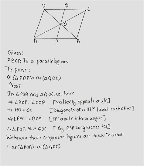 ABCD is a parallelogram whose diagonals AC and BD intersect at O . A ...