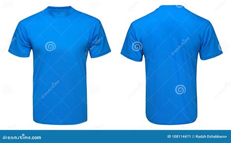 Blank Blue T Shirt Mock Up Template Front And Back View Isolated ...