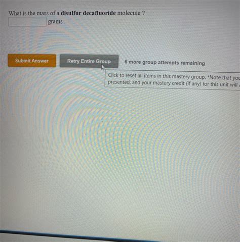 Solved What is the mass of a disulfur decafluoride molecule | Chegg.com