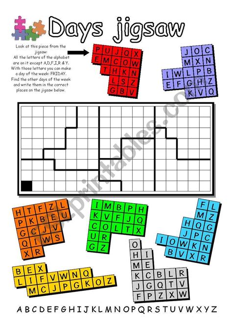 Days Jigsaw - ESL worksheet by llanelli14