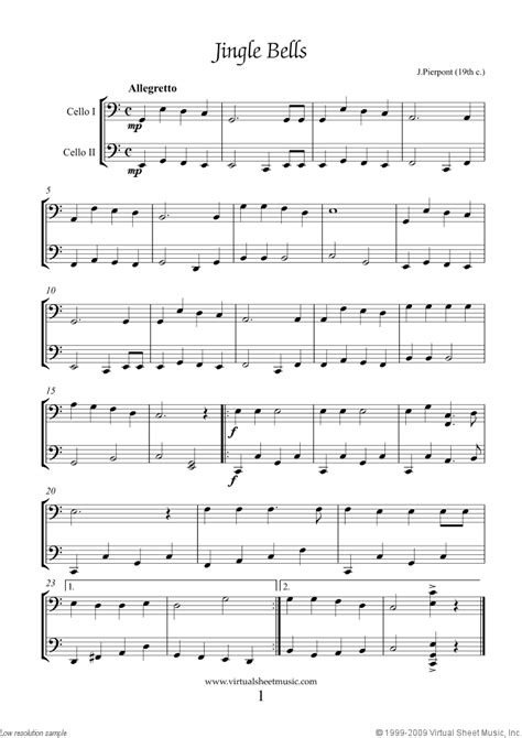 Easy Christmas Cello Duets Sheet Music Songs & Carols (PDF)