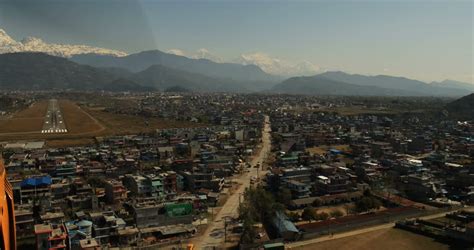 Aerial View: Pokhara Airport, Ultralight Plane Landing, Nepal. April ...