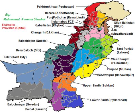 Pakistan New Provinces Map - pakistan • mappery