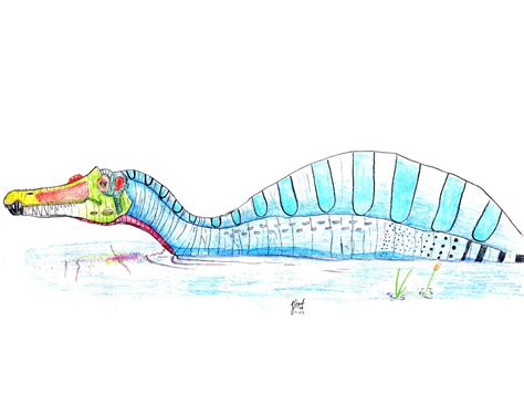 Spinosaurus swimming by Qianzhousaurus on DeviantArt