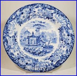 Antique Wedgwood Blue White Pearlware Transferware Bowl Chinese Temples c1835 - Vintage Pottery ...