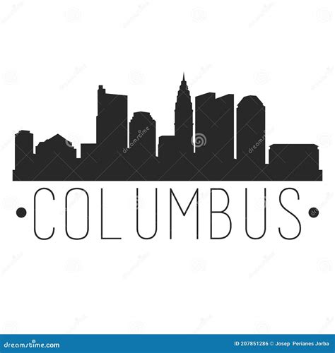 Columbus Ohio Skyline. Silhouette City Design Vector Famous Monuments Stock Vector ...