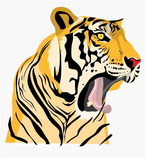 Drawing Tigers Roaring - Tiger Roaring Drawing Cartoon, HD Png Download , Transparent Png Image ...