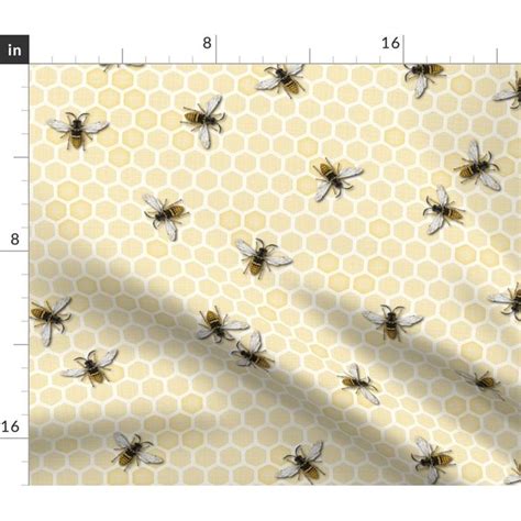 Hive Honeycomb Yellow Beehive Beekeeping Bee Fabric Printed by Spoonflower BTY - Walmart.com ...