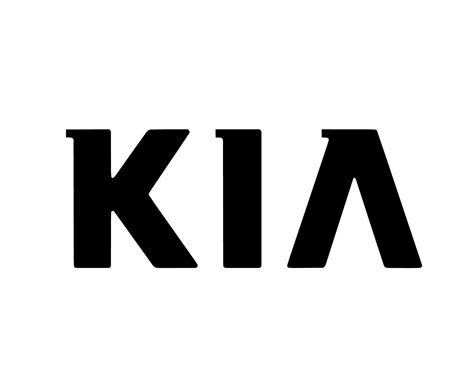 Kia Brand Logo Car Symbol Name Black Design South Korean Automobile ...