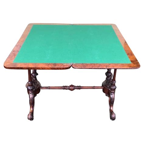 Victorian Burr Walnut Turn over Games Table, Tea Table, Scotland 1870, B668 For Sale at 1stDibs