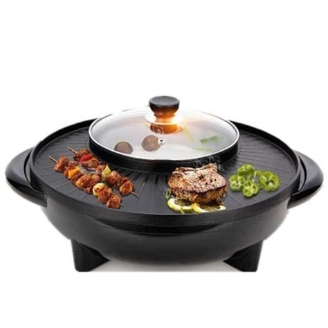 Bbq Grill & Steamboat Hot Pot Shabu Roast Fry Pan (1500W) | Shopee Malaysia