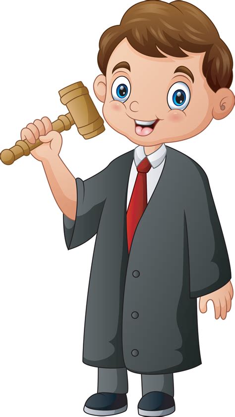 Cartoon the judge holding a hammer in hand 6635427 Vector Art at Vecteezy