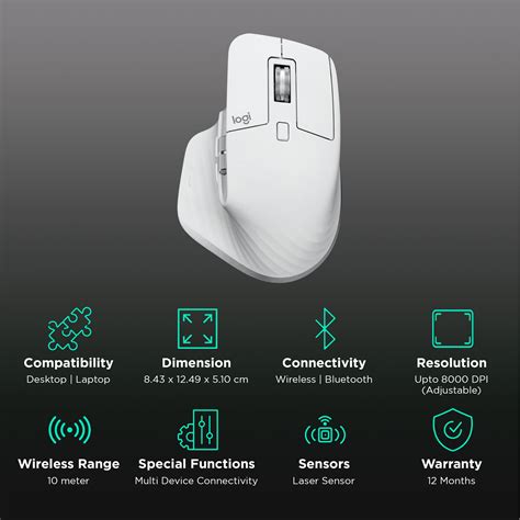 Buy logitech MX Master 3S Rechargeable Wireless Laser Performance Mouse ...