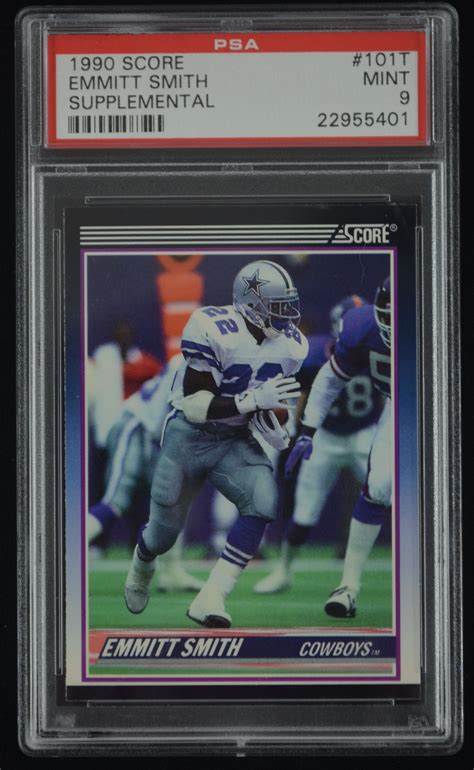 Lot Detail - Emmitt Smith Dallas Cowboys HOF 1990 Score Supplemental ...