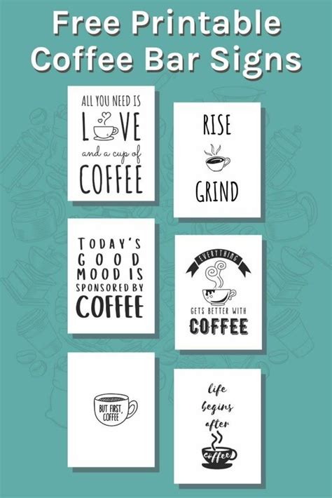 Free Printable Coffee Bar Signs for Coffee Lovers Community