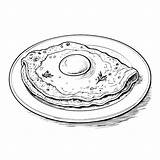 Omelet Omelette Egg Food Meal Menu Dish Delicious Cuisine Eat Sketch  sketch template