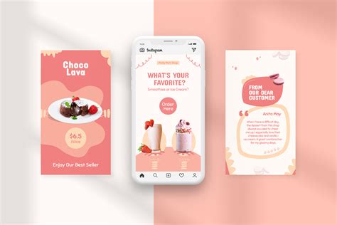 Cherry Sweet Playful Dessert Shop Instagram Design Templates ...