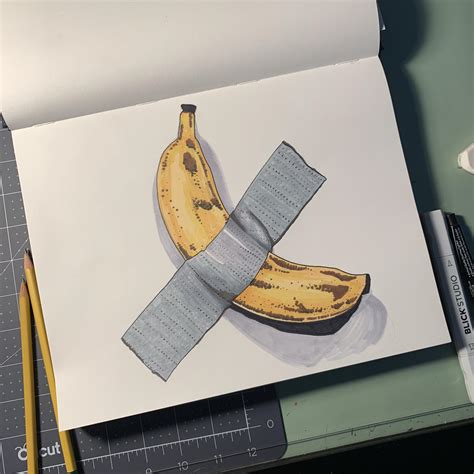 Artist draws the infamous Banana and tape art. Making real art : r ...