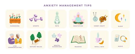 Anxiety help tips set ways Royalty Free Vector Image