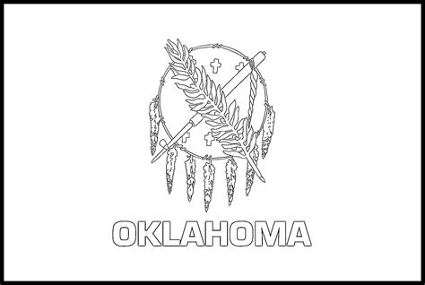 Oklahoma Flag Coloring Page – State Flag Drawing – Flags Web