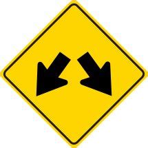 24" x 24" double arrow symbol street road warning sign