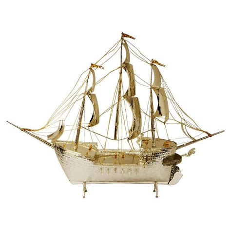 Silverplated Replica of 18th C Spanish Galleon For Sale at 1stDibs