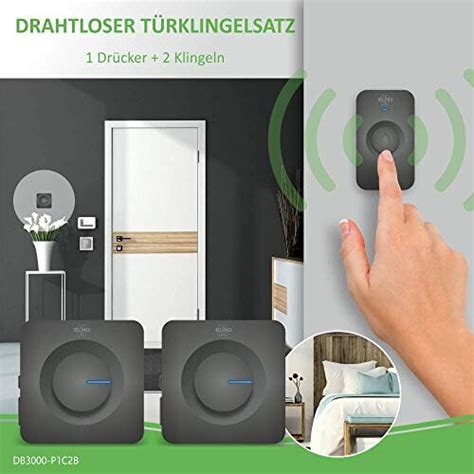 ELRO DB3000 Wireless Doorbell Set with 2 x Receiver with Battery Operated Black Batteries on OnBuy