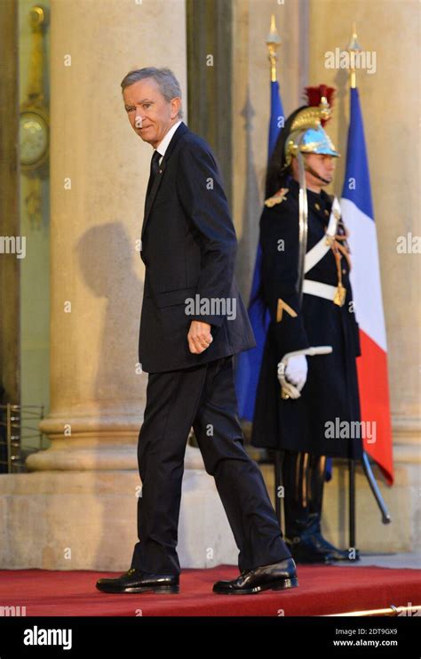 Bernard Arnault arrives at the Elysee Palace in Paris, France, on March ...