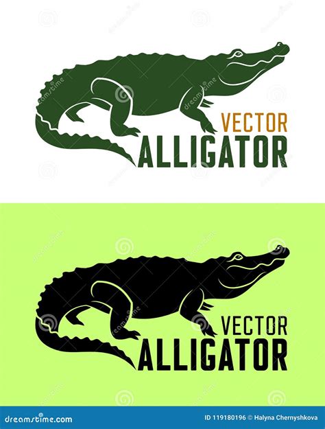 Alligator Silhouette Vector Illustration Stock Vector - Illustration of design, green: 119180196