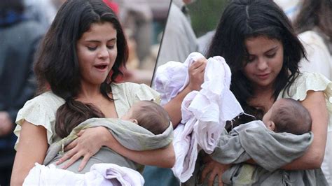 Playing Mommy! Selena Gomez Holds Baby On Set Of New Film In Dubious Battle