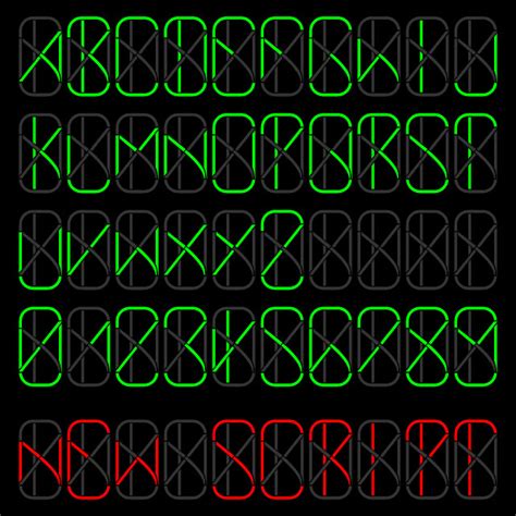 9-segment Display, Version 2: Font | See the new 8-segment d… | Flickr